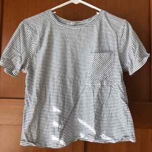 Zara Blue Striped T Shirt